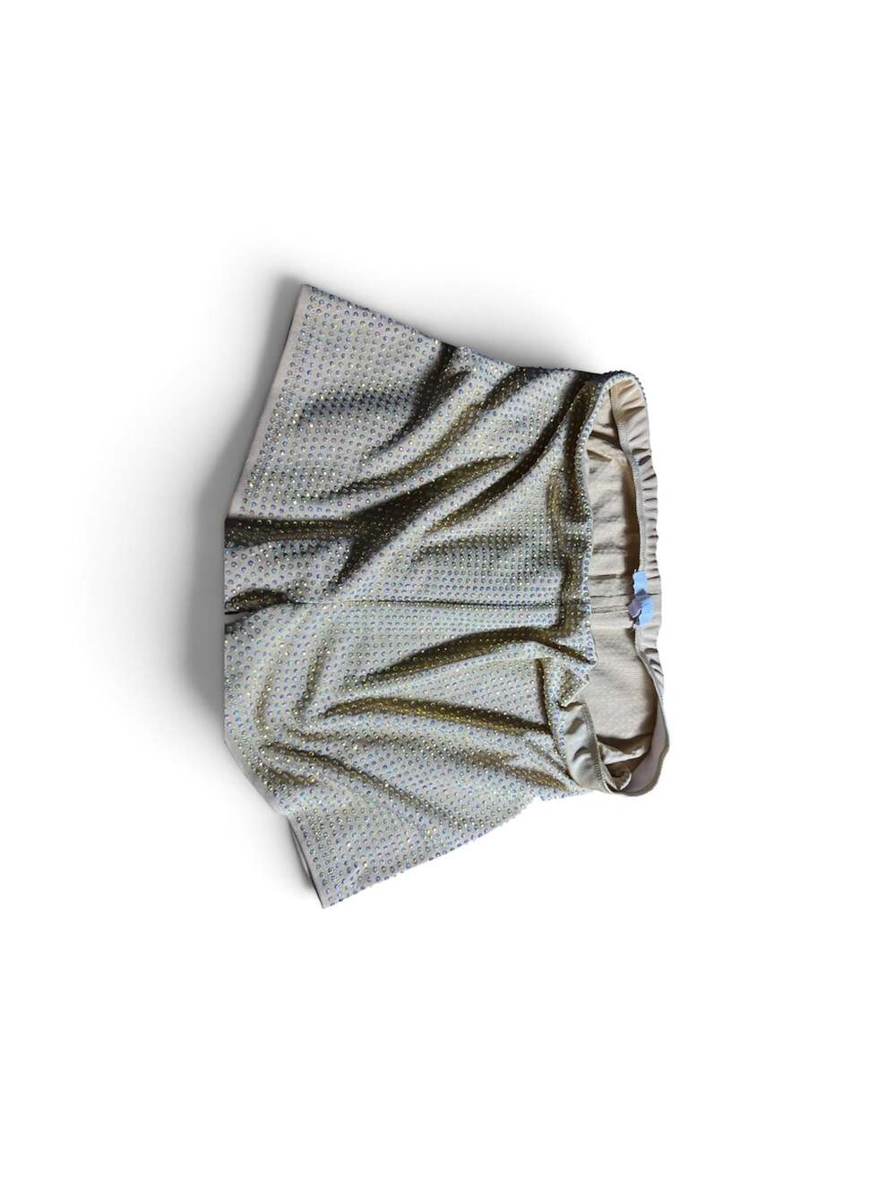 Metallic Rhinestone Embellished High-Waisted Booty Shorts